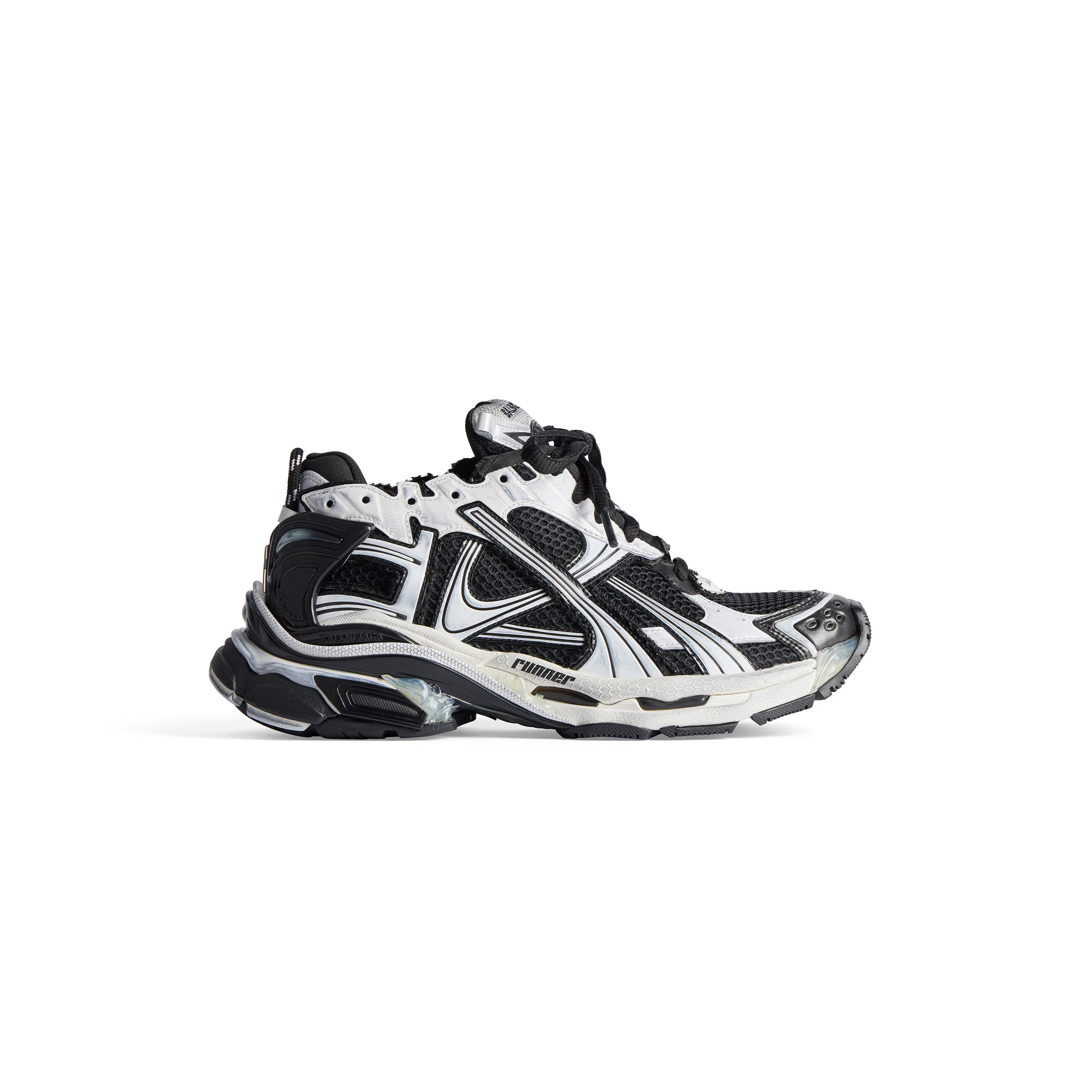 BALENCIAGA MEN'S RUNNER SNEAKER IN WHITE 772774W3RMU9010